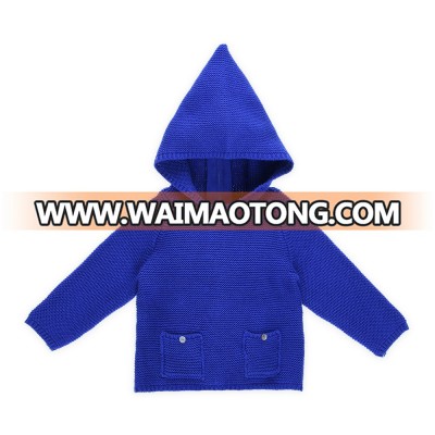 Wholesale Plain Blue Baby Boy Hoodies Sweater