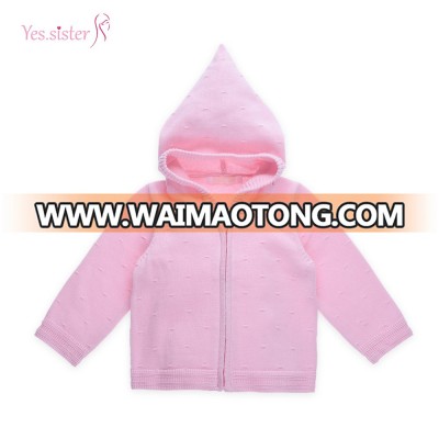 Wholesale Pink Children Girls Knitwear Cardigan Hoodies